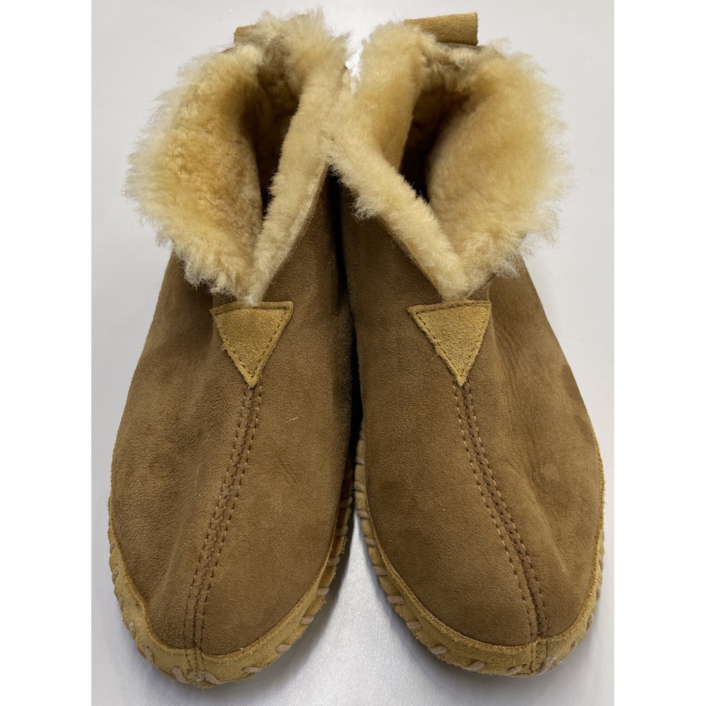 LL Bean Wicked Good Moccasins Suede Shearling Slippers Women's Size US 7 Medium